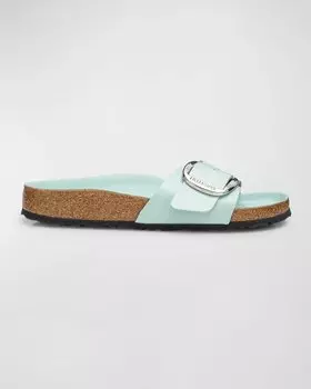 Сандалии Madrid с кожаной пряжкой BIRKENSTOCK, цвет Surf Green