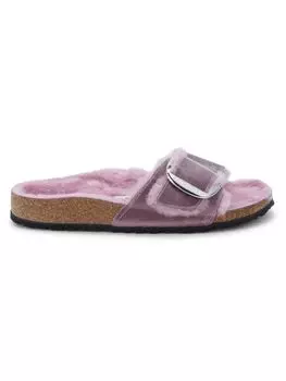 Сандалии Madrid узкого кроя на подкладке из овчины Birkenstock, розовый