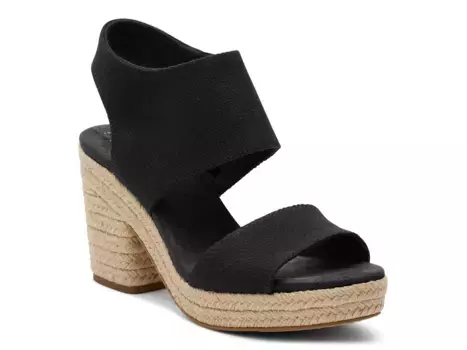 Сандалии Majorca Espadrille Platform Sandal Toms, черный