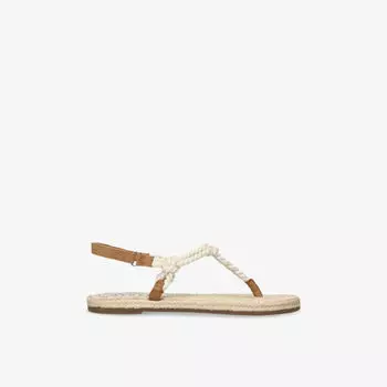 Сандалии Manebi из джута с витой верёвкой, белый