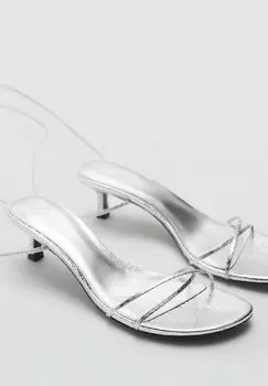 Сандалии Mango, серебряные