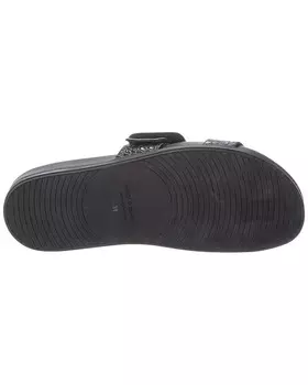 Сандалии Manolo Blahnik Mayfu из кожи с тиснением под крокодила, черный