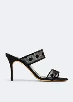 Сандалии Manolo Blahnik Scoltobi Polka Dot, черный