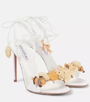 Сандалии Marea 105 из рафии Aquazzura, белый