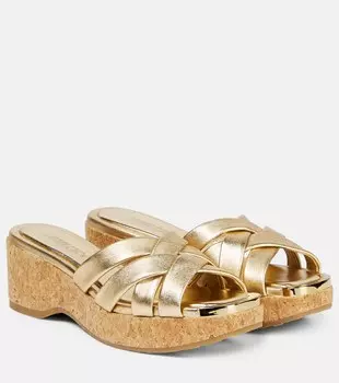 Сандалии Maribou 50 из металлизированной кожи Jimmy Choo, золотой