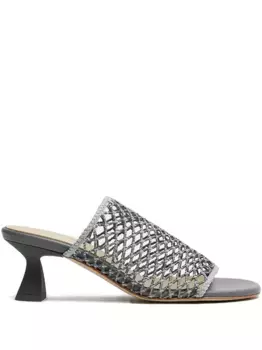 Сандалии Marilia с сетчатыми вставками 60 мм Miista, серебяный