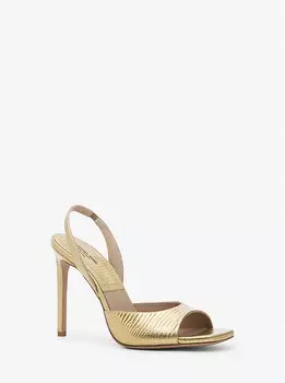 Сандалии Marisa из кожи с металлическим тиснением под ящерицу Michael Kors, золотой