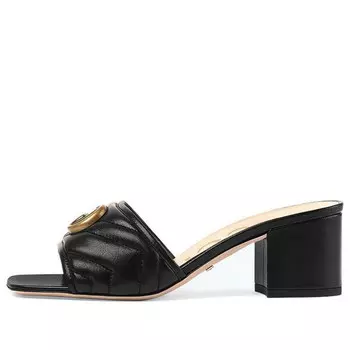 Сандалии marmont double g chunky slide sandal 'black' Gucci, черный