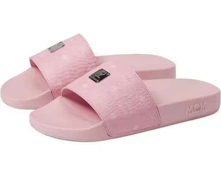 Сандалии MCM MCM Collection Visetos Slide, цвет Blossom Pink