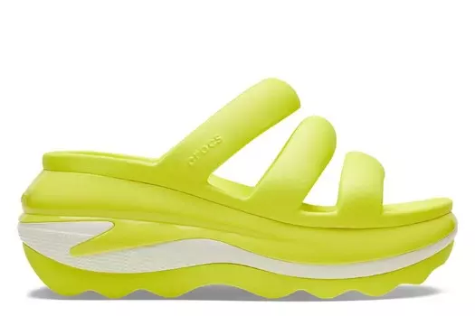 Сандалии Mega Crush на танкетке с тройным ремешком U-образной формы Crocs, желтый