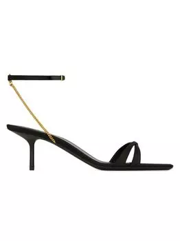 Сандалии Melody из креп-сатина Saint Laurent, черный