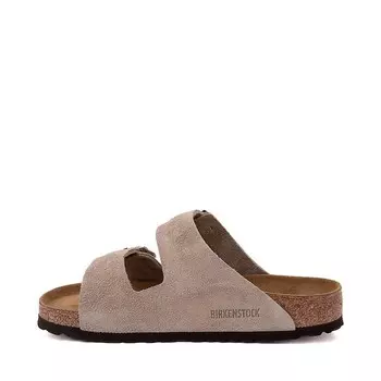 Сандалии Mens Birkenstock Arizona Soft Footbed Slide Sandal, серо-коричневый
