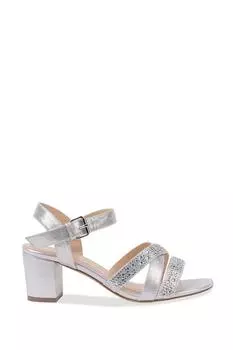 Сандалии Merida на блочном каблуке с блестками и ремешком на щиколотке Paradox London, золото