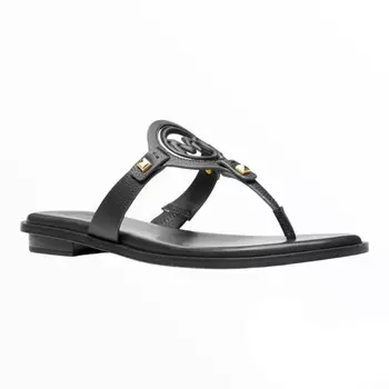 Сандалии Michael Michael Kors Aubrey Cutout Leather T-Strap, черный