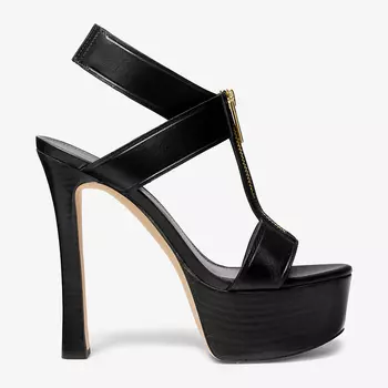 Сандалии MICHAEL Michael Kors Berkley Leather Platform, черный