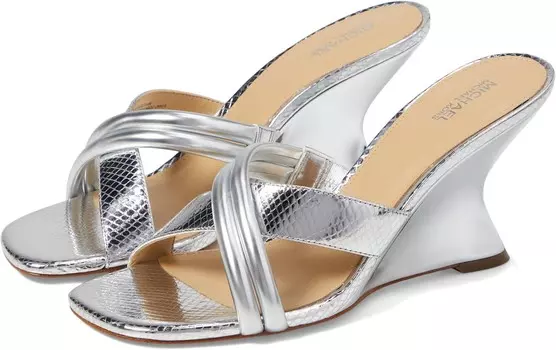 Сандалии MICHAEL Michael Kors Nadina Mule Wedge, серебряный