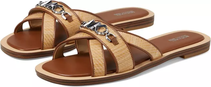 Сандалии MICHAEL Michael Kors Tiffanie Flat Slide, цвет Natural/Luggage