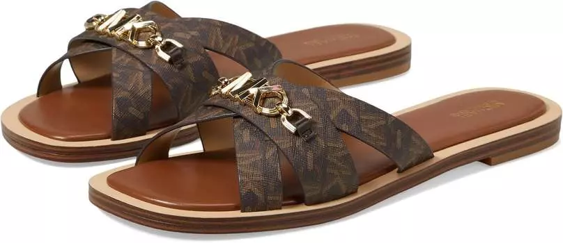 Сандалии MICHAEL Michael Kors Tiffanie Flat Slide, цвет Brown/Luggage