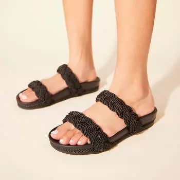 Сандалии Michelle Footbed черного цвета Yosi Samra