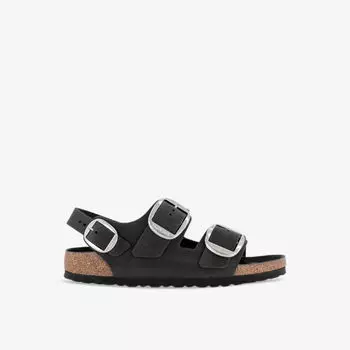 Сандалии milano из искусственной кожи с пряжками Birkenstock, черный