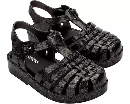 Сандалии Mini Melissa Possession Shiny BB, цвет Glitter Black