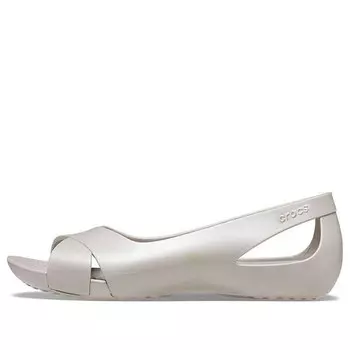 Сандалии minimalistic casual flat white sandals Crocs, белый