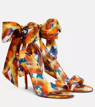 Сандалии Miss Z Sandal Du Dsert 100 Christian Louboutin, Multi Magma/Lin Multi Magma