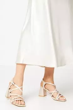 Сандалии Missy на высоком блочном каблуке с ремешками Oasis, бежевый