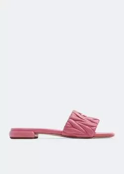 Сандалии Miu Miu Matelass Leather Slide, розовый