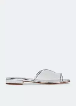 Сандалии Miu Miu Metallic Plexi, серебряный