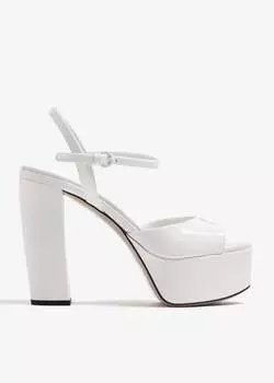 Сандалии Miu Miu Patent Leather Platform, белый