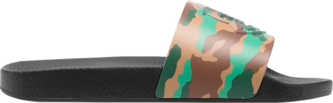 Сандалии Moncler Basile Pool Slide Camo, зеленый