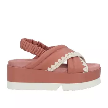 Сандалии Mou Leather Embroidered, бежево-розовый