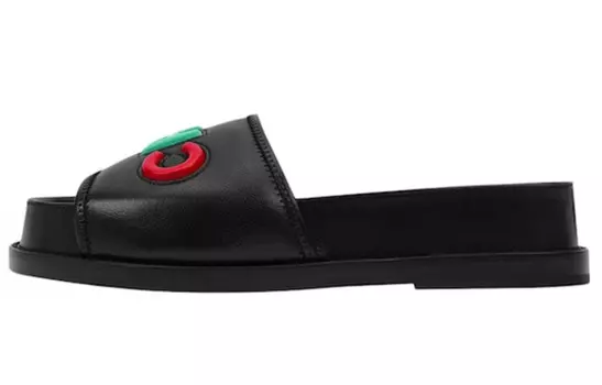 Сандалии-мюли Chanel с логотипом, черный