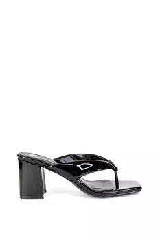 Сандалии-мюли 'Lylia' с квадратным носком на блочном каблуке XY London, черный