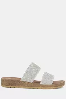 Сандалии-мюли SAMARA Diamond Novo, серебро