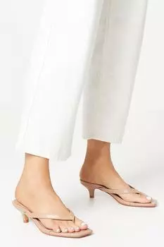 Сандалии-мюли Tiana на каблуке-кисете с ремешками Dorothy Perkins, бежевый