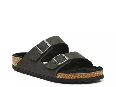 Сандалии мужские Birkenstock Arizona из овчины, черный