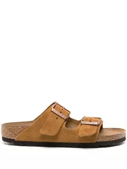 Сандалии мужские Birkenstock кожаные, цвет leather brown