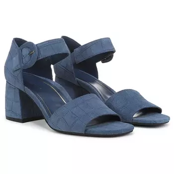 Сандалии на блочном каблуке Chardonnay Vionic, dark denim croco embossed