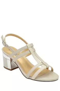 Сандалии на блочном каблуке и ремешком на пятке Lotus, белый