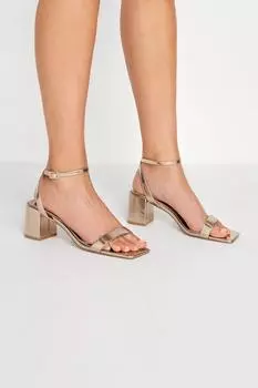 Сандалии на блочном каблуке Long Tall Sally, металлик