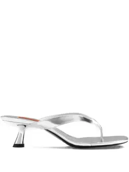 Сандалии на каблуке Beep Thong 57 мм Simon Miller, серебяный