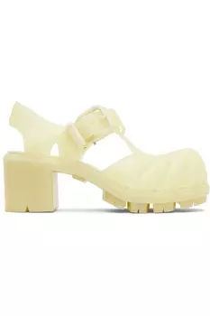 Сандалии на каблуке Gertie fisherman Bottega Veneta, цвет camomile