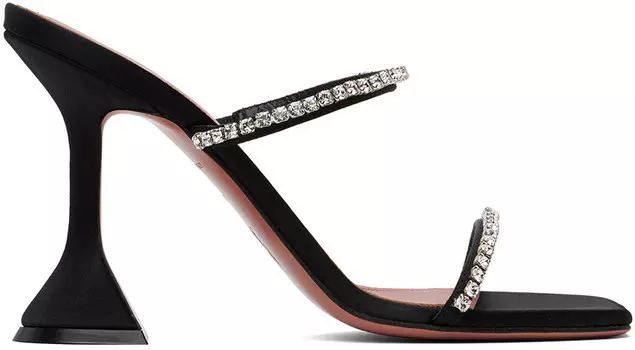 Сандалии на каблуке Gilda Slipper Amina Muaddi, черный