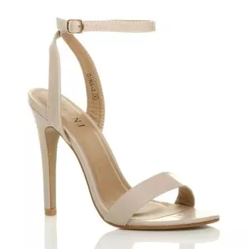 Сандалии на каблуке из искусственной кожи с ремешком на щиколотке Barely There AJVANI, нюд