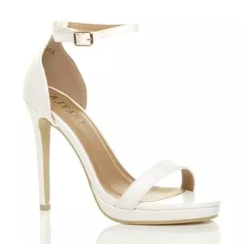 Сандалии на каблуке из искусственной кожи с ремешком на щиколотке Barely There AJVANI, белый
