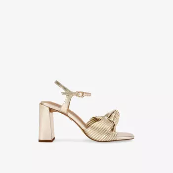 Сандалии на каблуке Kg Kurt Geiger Signet 105 с витыми ремешками, золотой