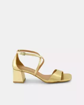 САНДАЛИИ НА КАБЛУКЕ, ПЕРЕКРЕСТНЫЕ РЕМЕШКИ Latouche, золотой