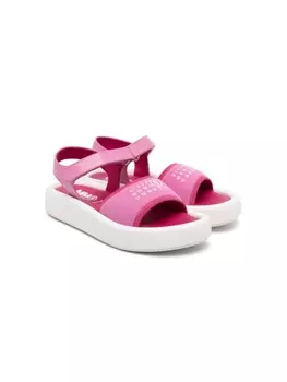 Сандалии на липучках с принтом MM6 Maison Margiela Kids, розовый